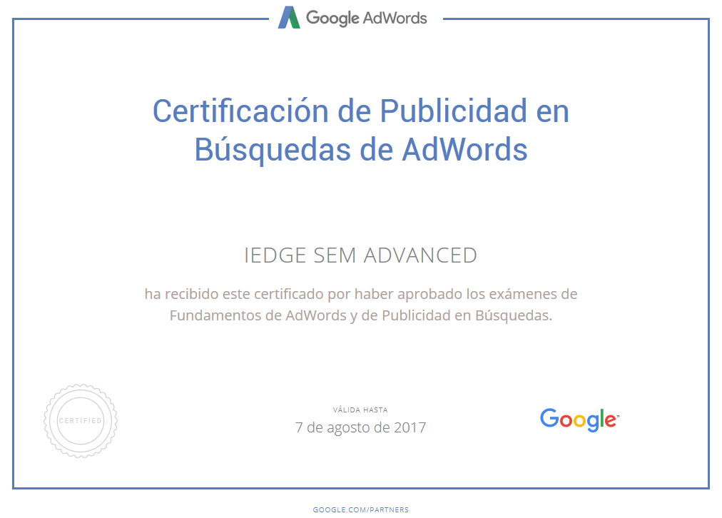 La nueva certificación en Google AdWords