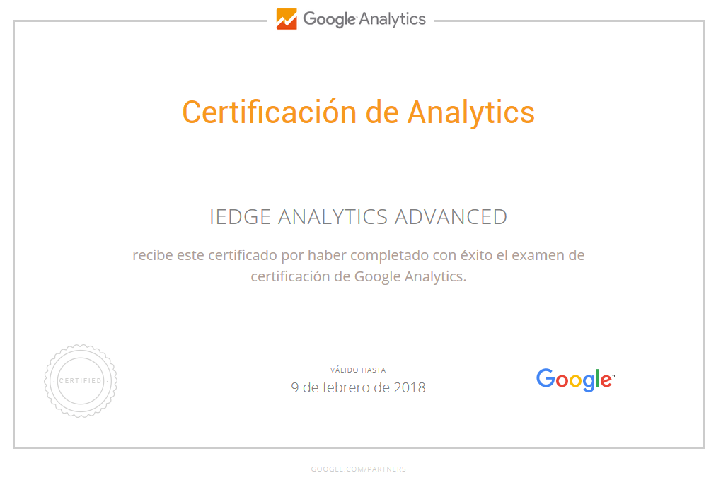 La Nueva Certificación en Google Analytics
