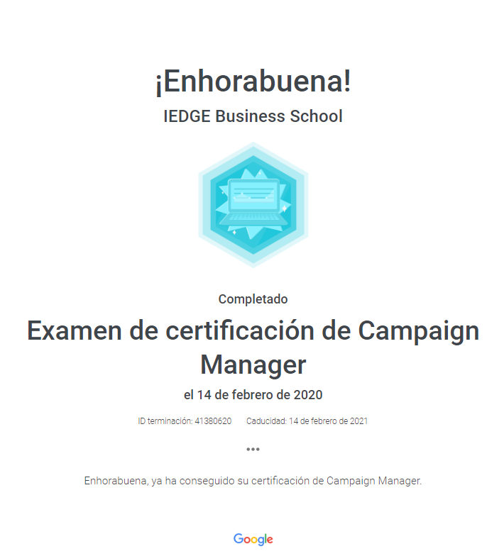 IEDGE | Certificación en Campaign Manager