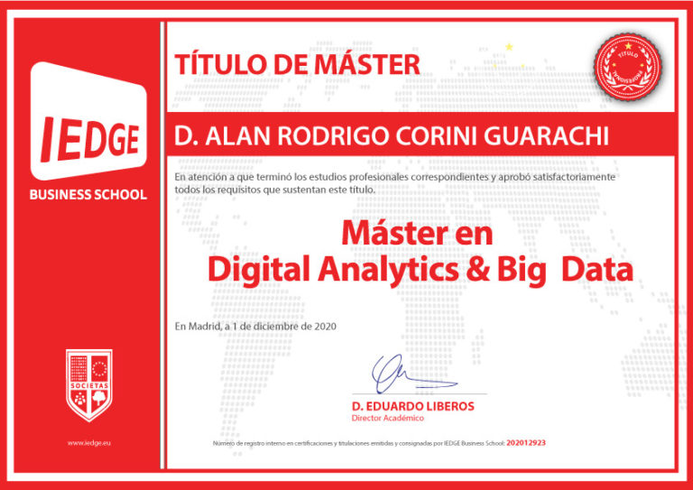 Certificación del Máster en Digital Analytics & Big Data ...